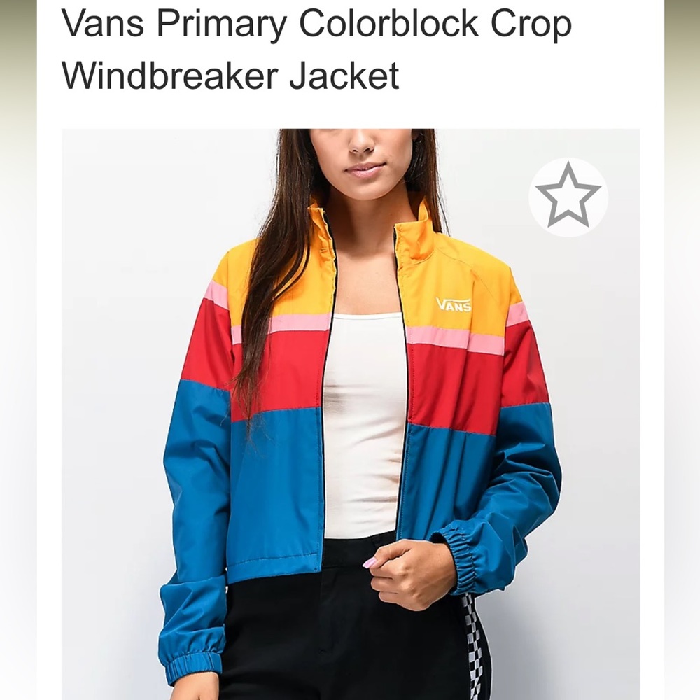 Vans primary colorblock crop windbreaker jacket